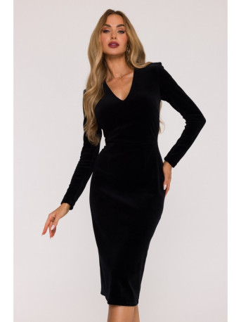 M889 Velvet bodycon dress - black