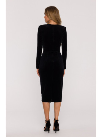 M889 Velvet bodycon dress - black