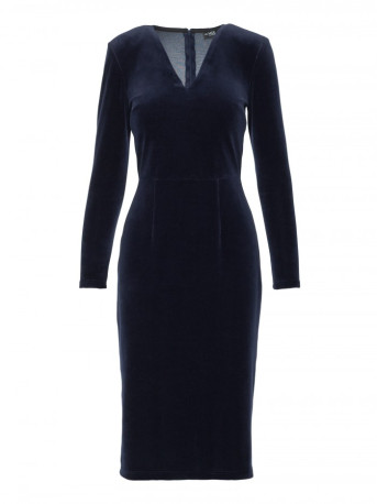 M889 Velvet bodycon dress - navy blue