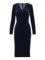 M889 Velvet bodycon dress - navy blue