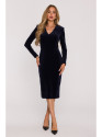 M889 Velvet bodycon dress - navy blue