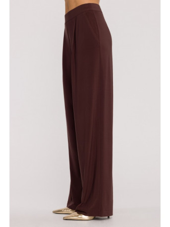 M890 Co-ord set with ruched top and wide leg trousers - brown