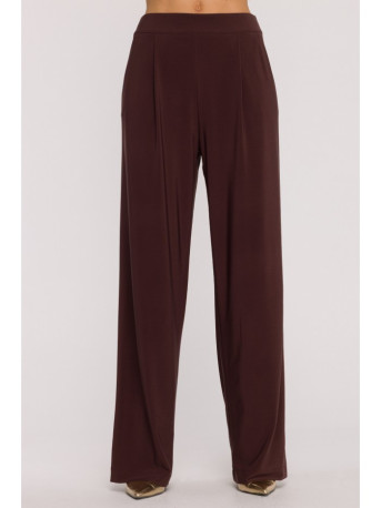 M890 Co-ord set with ruched top and wide leg trousers - brown