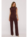 M890 Co-ord set with ruched top and wide leg trousers - brown