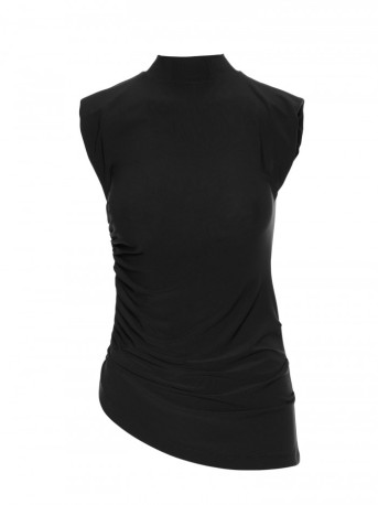 M890 Co-ord set with ruched top and wide leg trousers - black