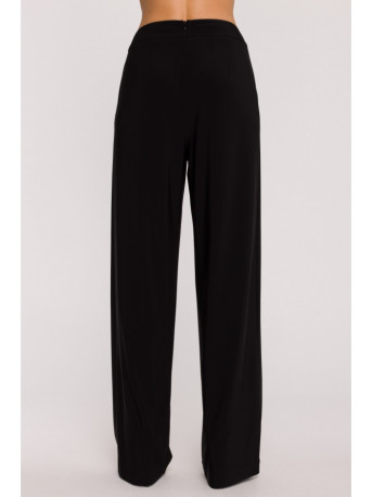 M890 Co-ord set with ruched top and wide leg trousers - black