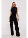 M890 Co-ord set with ruched top and wide leg trousers - black