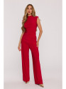 M890 Co-ord set with ruched top and wide leg trousers - red