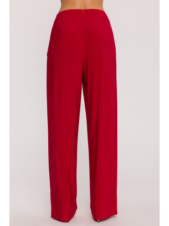 M890 Co-ord set with ruched top and wide leg trousers - red