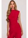 M890 Co-ord set with ruched top and wide leg trousers - red