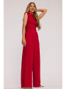 M890 Co-ord set with ruched top and wide leg trousers - red