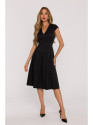 M892 Fit & flare dress with box pleats - black