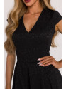 M892 Fit & flare dress with box pleats - black