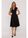 M892 Fit & flare dress with box pleats - black