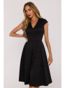 M892 Fit & flare dress with box pleats - black