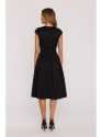M892 Fit & flare dress with box pleats - black