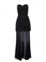 M893 Layered corset - style dress with chiffon skirt - black