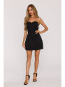 M893 Layered corset - style dress with chiffon skirt - black