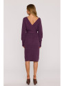 M810 Sweater dress with V-neck - heather