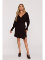 M631 Wrap sweater dress with a tie detail - chocolate