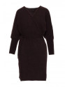 M631 Wrap sweater dress with a tie detail - chocolate