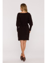 M631 Wrap sweater dress with a tie detail - chocolate