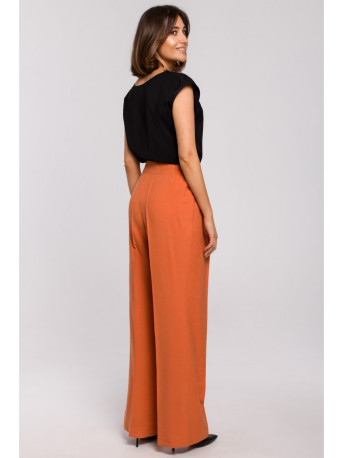 S206 Marškinėliai be rankovių su nėriniuota iškirpte - juodi