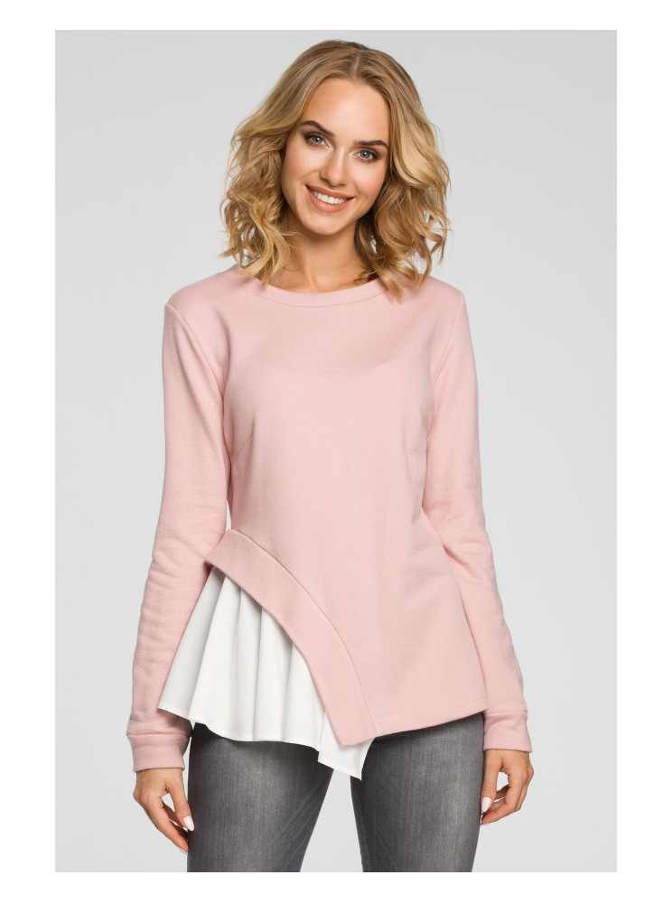 M333 Asimetriška daugiasluoksnė palaidinė - pudros