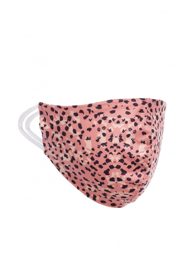 MK-2 Apsauginė kaukė su raštu - salmon pink