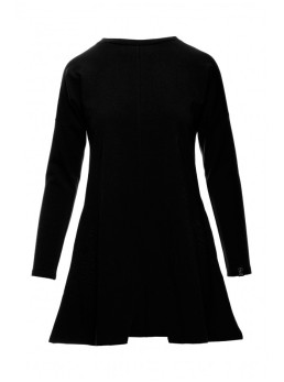 B042 Tunika su skeltuku priekyje - juoda