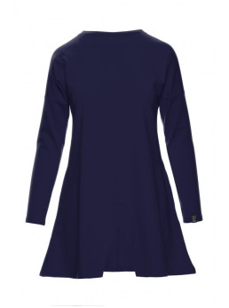 B042 Tunika su skeltuku priekyje - tamsiai mėlyna
