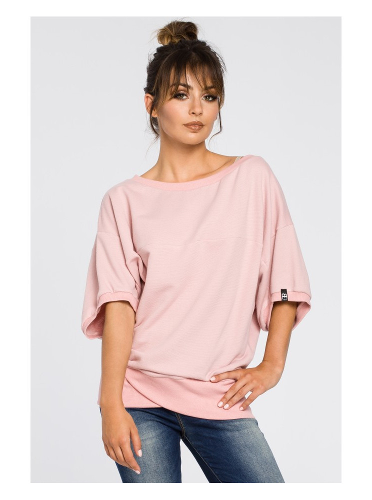 B048 Didelė palaidinė su užsegamu priekiu - pudros