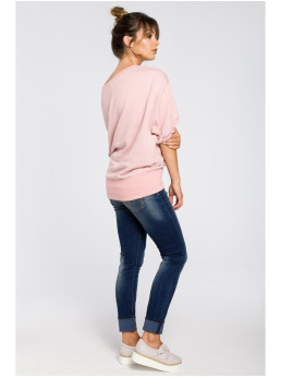 B048 Didelė palaidinė su apjuosimo detale - pudros