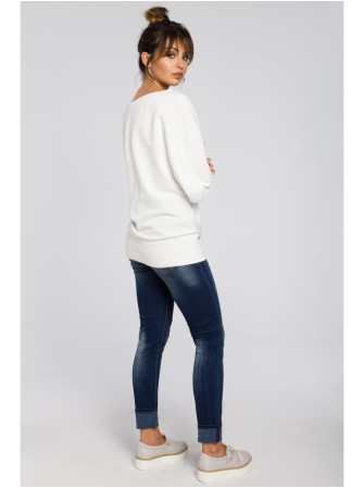 B048 Didelė palaidinė su užsegamu priekiu - nebalinta