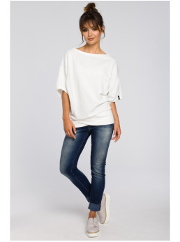 B048 Didelė palaidinė su užsegamu priekiu - nebalinta