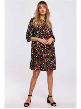 M521 Suknelė su raukiniais rankovėmis - 6 modelis - spalva