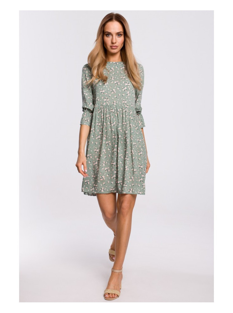 M521 Suknelė su raukiniais rankovėmis - modelis 7 - spalva