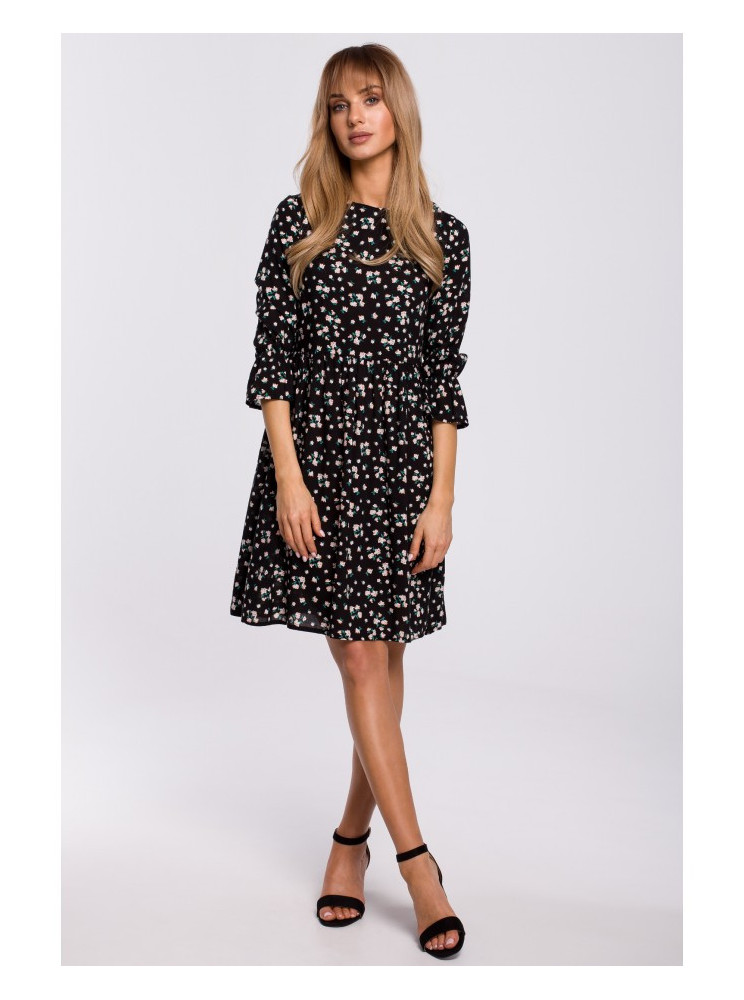 M521 Suknelė su raukiniais rankovėmis - modelis Nr. 8 - spalva