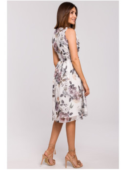 S225 Šifono suknelė gilia iškirpte - spalva