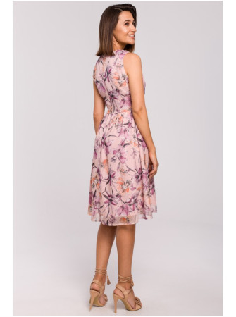 S225 Šifono suknelė gilia iškirpte – 2 modelis - spalva