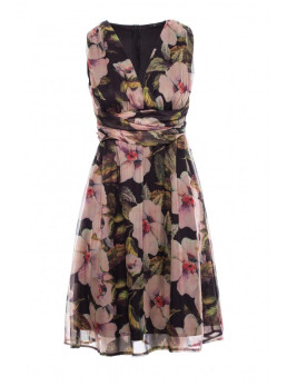 S225 Šifoninė suknelė gilia iškirpte - modelis 3 - spalva