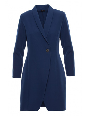 S217 Švarkelis-suknelė - tamsiai mėlyna