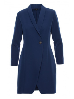 S217 Švarkas-suknelė - tamsiai mėlyna