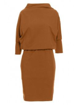 B175 Suknelė kimono rankovėmis - karamelės