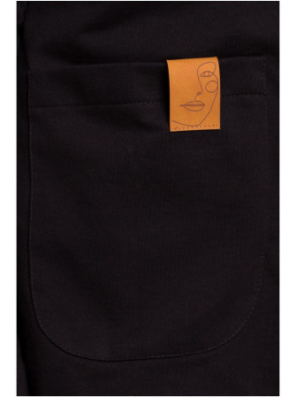 B180 Megztas švarkas su gobtuvu - juoda