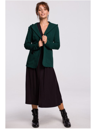 B180 Džemperinis švarkas su gobtuvu - dark green