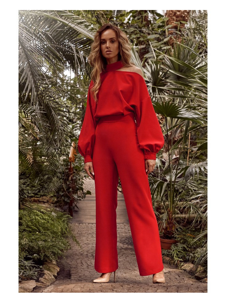 M528 Kombinezonas su "Bishop" tipo rankovėmis - raudona