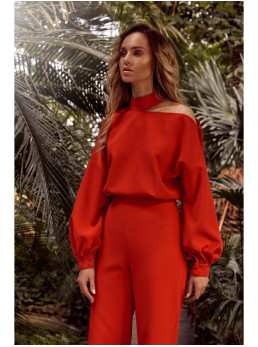 M528 Kombinezonas su "Bishop" tipo rankovėmis - raudona