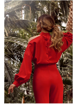 M528 Kombinezonas su "Bishop" tipo rankovėmis - raudona