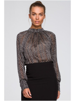 S235 Šifoninė palaidinė su raišteliu nugaroje - 1 modelis - spalva